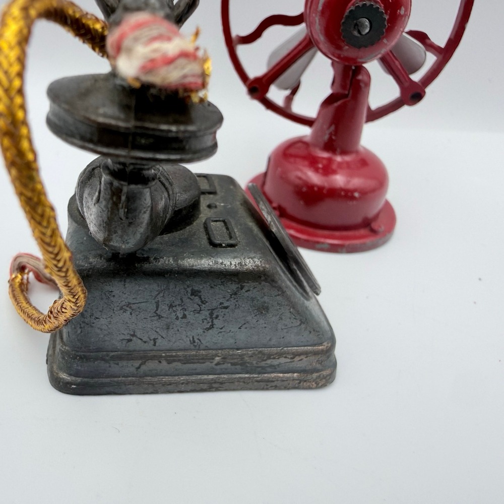 Vintage Durham Industries Die-Cast Metal Telephone and Fan Pencil Sharpener Set - Picture 8 of 9